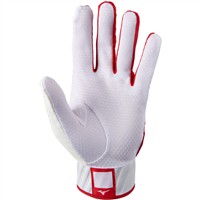Mizuno Adult MVP Baseball Batting Gloves, White/Red