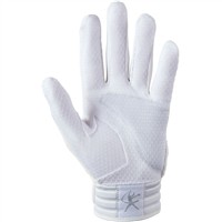 Mizuno Women's Finch Fastpitch Softball Padded Batting Gloves, White/Gold