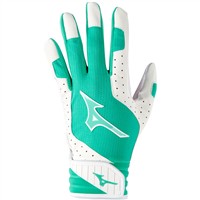 Mizuno Women's Finch Fastpitch Softball Padded Batting Gloves, White/Gold