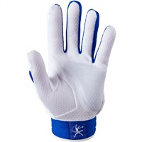 Mizuno Women's Finch Fastpitch Softball Padded Batting Gloves, White/Royal