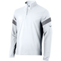Mizuno Youth Long Sleeve Baseball Batting Jacket, White/Grey