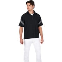 Mizuno Men's Short Sleeve Baseball Batting Jacket, Black/Grey