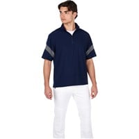 Mizuno Men's Short Sleeve Baseball Batting Jacket, Navy/Grey