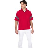 Mizuno Men's Short Sleeve Baseball Batting Jacket, Red/Grey