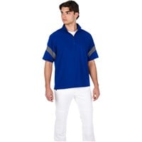 Mizuno Men's Short Sleeve Baseball Batting Jacket, Royal/Grey