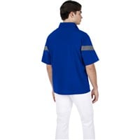 Mizuno Men's Short Sleeve Baseball Batting Jacket, Royal/Grey