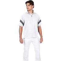 Mizuno Men's Short Sleeve Baseball Batting Jacket, White/Grey