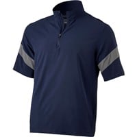 Mizuno Men's Short Sleeve Baseball Batting Jacket, Navy/Grey