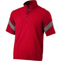 Mizuno Men's Short Sleeve Baseball Batting Jacket, Red/Grey