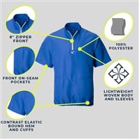 Easton Men's Alpha Short Sleeve Baseball Cage Jacket, Royal