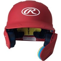 Rawlings Youth Mach Adjust Matte Batting Helmet, Scarlet