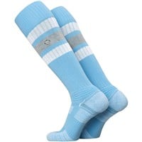 Evoshield Adult PRO-SRZ Striped Baseball and Softball Game Socks, Light Blue