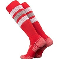 Evoshield Adult PRO-SRZ Striped Baseball and Softball Game Socks, Scarlet