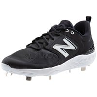 New Balance Mens Fresh Foam X 3000v6 Low Metal Baseball Cleats, Black/White