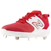 New Balance Mens Fresh Foam X 3000v6 Low Metal Baseball Cleats, Red/White