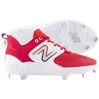 New Balance Mens Fresh Foam X 3000v6 Low Metal Baseball Cleats, Red/White
