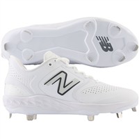 New Balance Men's Fresh Foam X 3000v6 Synthetic Low Metal Baseball Cleats, White/Grey