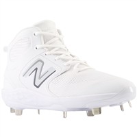 New Balance Men's Fresh Foam X 3000v6 Synthetic Mid Metal Baseball Cleats, White/White