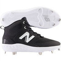 New Balance Men's Fresh Foam X 3000v6 Synthetic Mid Metal Baseball Cleats, White/White