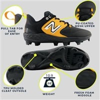 New Balance Men's Fresh Foam 3000v6 Low Molded Baseball Cleats, Red/White