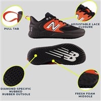 New Balance Men's Fresh Foam 3000v6 Baseball Turf-Trainer Shoes, Grey/White