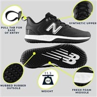 New Balance Men's Fresh Foam 3000v6 Synthetic Baseball Turf-Trainer Shoes, White/White
