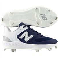 New Balance Women's Fresh Foam X Velo v3 Low Metal Fastpitch Softball Cleats, Navy/White