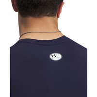 Under Armour Mens HeatGear Short Sleeve Baseball Shirt, Navy/White