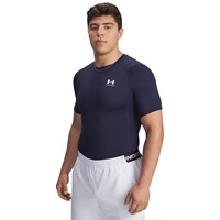 Under Armour Mens HeatGear Short Sleeve Baseball Shirt, Navy/White