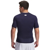 Under Armour Mens HeatGear Short Sleeve Baseball Shirt, Navy/White