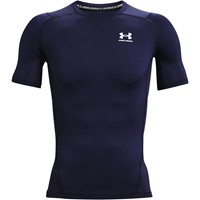 Under Armour Mens HeatGear Short Sleeve Baseball Shirt, Navy/White