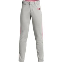Under Armour Youth Utility Piped 21 Baseball Pant, Grey/Red