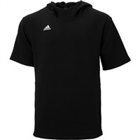 adidas Men's Icon Short Sleeve Hoodie, Black