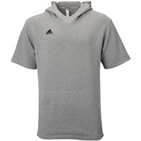 adidas Men's Icon Short Sleeve Hoodie, Grey