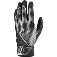 NIKE Adult Alpha Elite Batting Gloves, Black/Silver