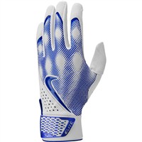 NIKE Adult Alpha Elite Batting Gloves, White/Silver
