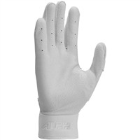 NIKE Adult Alpha Elite Batting Gloves, White/Silver