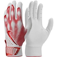 NIKE Adult Alpha Elite Batting Gloves, White/Silver