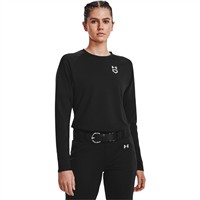 Under Armour Women's Fastpitch Softball Crew Pullover, Black/Grey