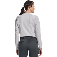Under Armour Women's Fastpitch Softball Crew Pullover, Grey/White