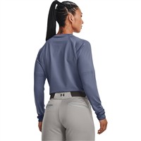 Under Armour Women's Fastpitch Softball Crew Pullover, Grey/White