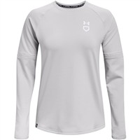 Under Armour Women's Fastpitch Softball Crew Pullover, Grey/White