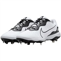 NIKE Men's Alpha Huarache Varsity 4 Low Metal Baseball Cleats, Black/White/Black