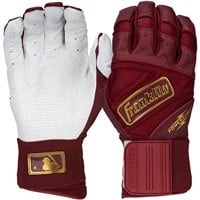 Franklin Adult MLB Powerstrap Infinite Series Batting Glove, Maroon/Gold