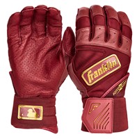 Franklin Adult MLB Powerstrap Infinite Series Batting Glove, Maroon/Gold