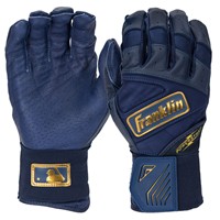 Franklin Adult MLB Powerstrap Infinite Series Batting Glove, Navy/Gold
