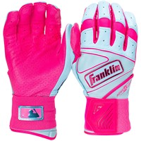 Franklin Adult MLB Powerstrap Infinite Series Batting Glove, Pink/Blue