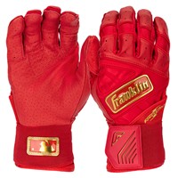 Franklin Adult MLB Powerstrap Infinite Series Batting Glove, Red/Gold