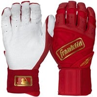 Franklin Adult MLB Powerstrap Infinite Series Batting Glove, Red/Gold