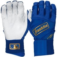 Franklin Adult MLB Powerstrap Infinite Series Batting Glove, Royal/Gold